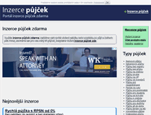 Tablet Screenshot of inzercenapujcky.cz